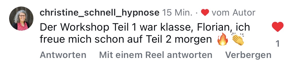 Review von christine_schnell_hypnose (Instagram)