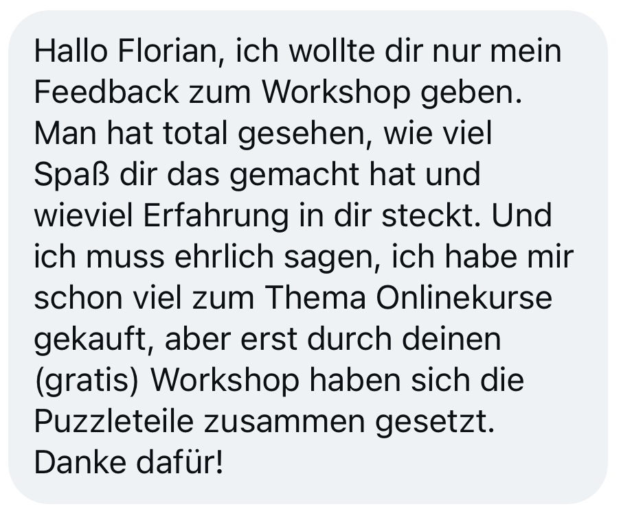 Review von Workshop-Teilnehmerin